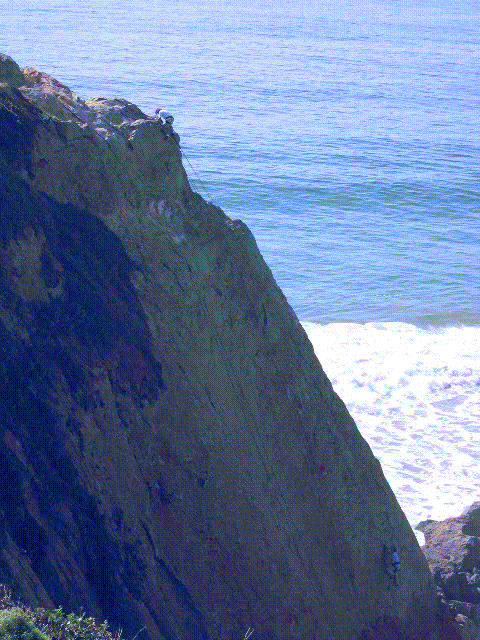 Side-view of Point Dume rock
