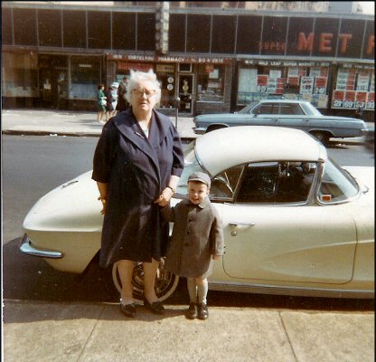 Easter 1965. Nanny M and me in my Little Lord Fauntleroy outfit.
