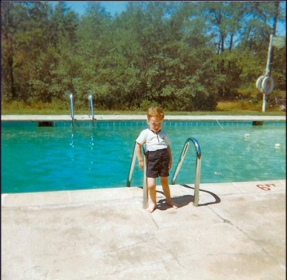 Aug. 1966. Me by the pool in the Poconos, looking bored.
