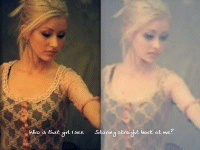  Who is that girl I see, Staring straight back at me? 