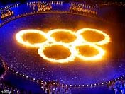 Olympic Rings on Fire @ Closing Ceremony
