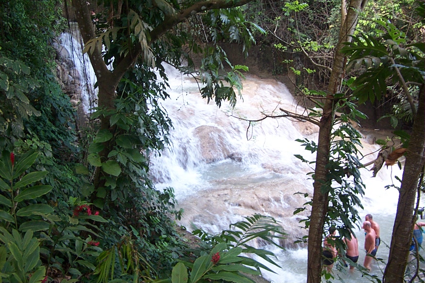 Through the trees you can see.. the waterfall again!