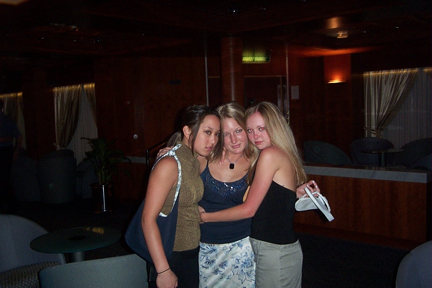 Jessica, Megan, and Laura. Why you look so serious ladies? Aren't you having fun? 