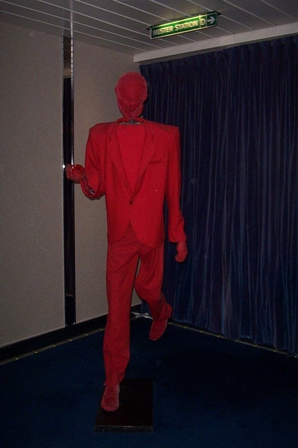 Creepy Red Statue Man!