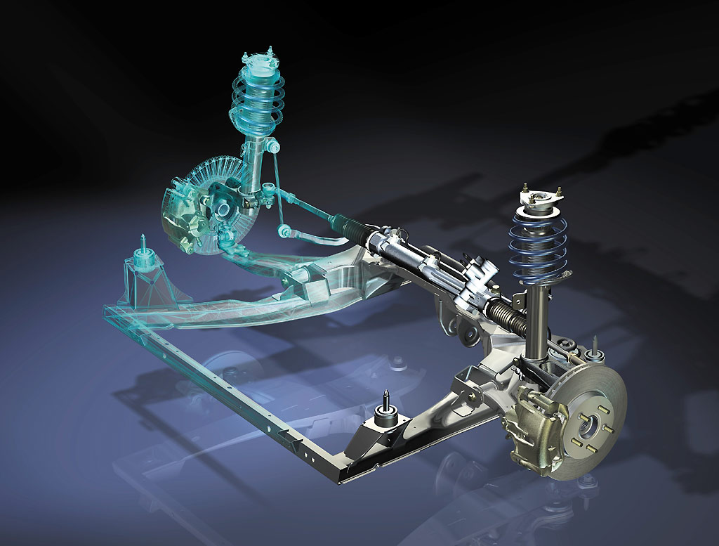 MacPherson strut, front. Ford Mondeo 2002.