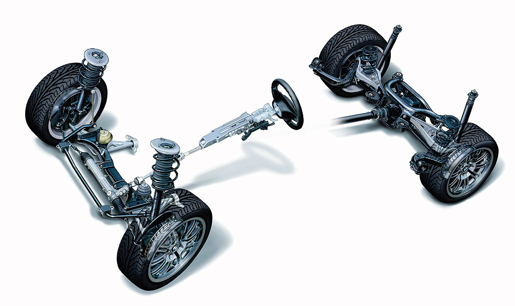 MacPherson strut front, multi link rear. BMW M3.