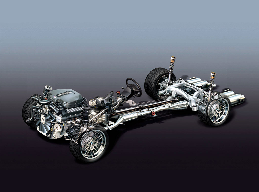 MacPherson strut front, multi link rear. BMW M5.
