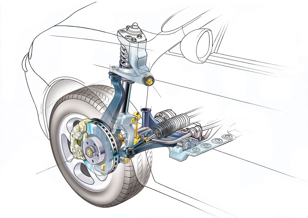 Short-long arm, front. Alfa Romeo 147.