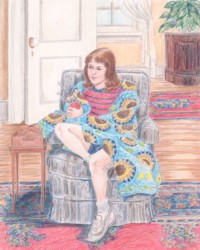 girl with quilt