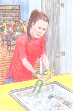 puppet in the sink