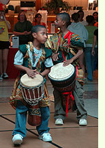 two boys drumming