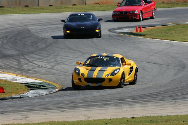 The Elise rounding turn 10 at Road Atlanta. 