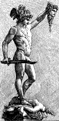 Perseus holding the head of Medusa