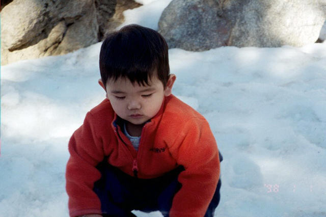 Christian's first time seeing snow