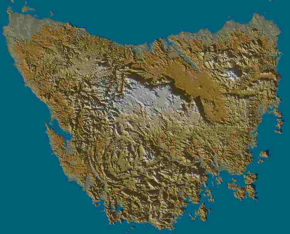 Tasmania Relief High Resolution