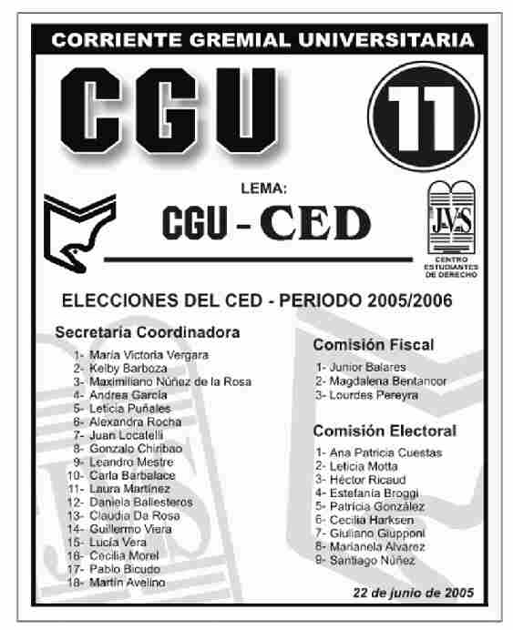 Vot� CGU, Vot� lista 11