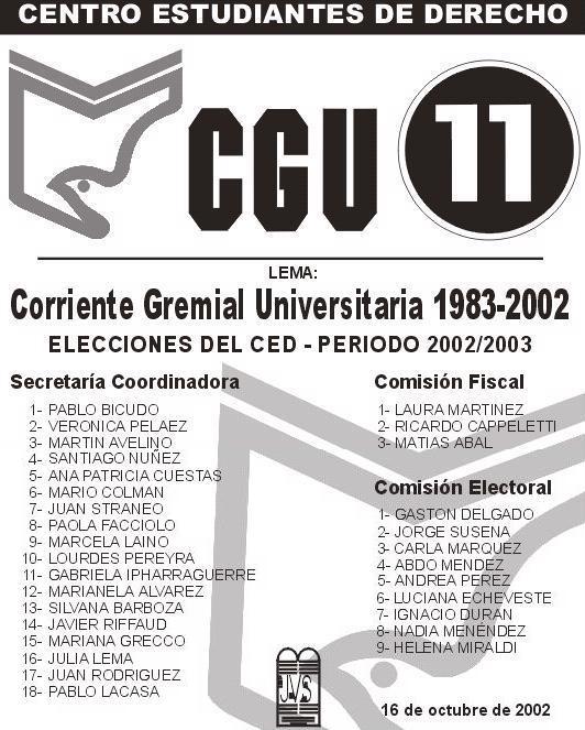La lista de CGU