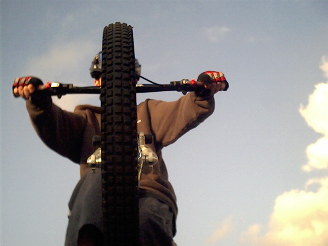 A rather picturesque picture of Sonny's surprisingly clean front tire