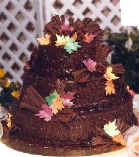Click for enlarged view. Fall Leaves Chocolate Groom's cake...delicious!