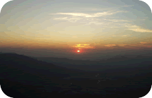 Sun set from cave