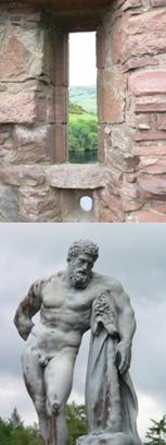 An interesting view from Urquhart Castle; The Hercules statue in Blair Castle gardens