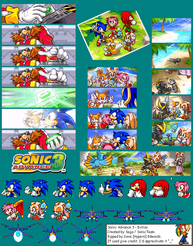 Sonic The Hedgehog Sprite Sheets: Game Boy Advance - Sonic Galaxy.net