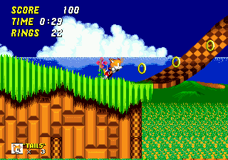 Tails enjoys limited flight ability. Like all foxes.