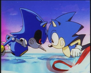 Sonic and Metal go head to head, literally.