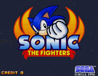 Sonic the Fighters' title screen
