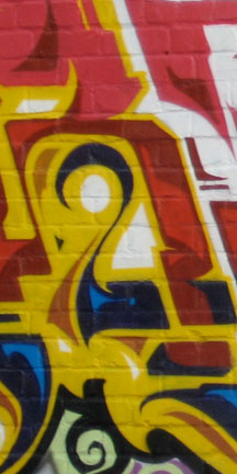Detail of graffiti mural
