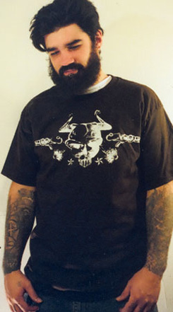 Modeled Skull & Guns Short Sleeve Shirt