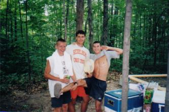 Me, Mike, and Jason kicking back at a cross country camp.