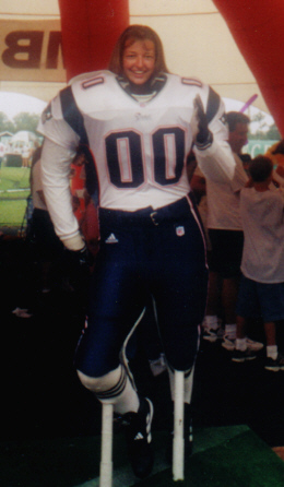 Looking good as a New England Patriot at the Pro Football H.O.F.