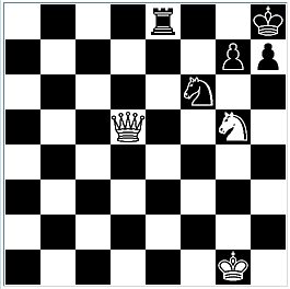 1.Nf7+  ...