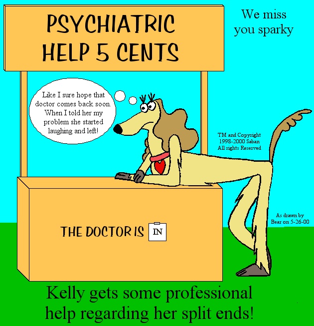 "Here's Kelly in a tribute to the creator of Peanuts. She was really mad about this cartoon, she doesn't work for Peanuts!"