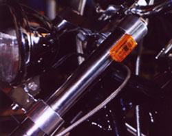 One of the front turn indicators. 