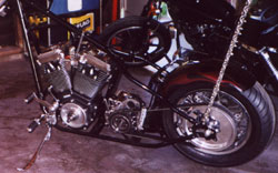 The engine on the chopper.