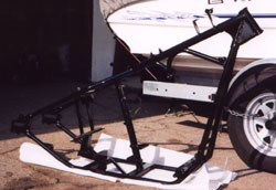 The powder coated frame.