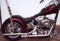 The chopper's dragpipes.