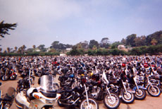 Parking lot at the Beach Ride. Click to enlarge.