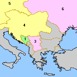 Balkans map, 1908