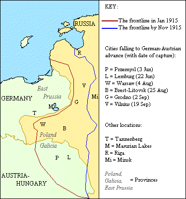 the eastern front in 1915_map