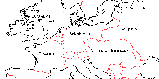 Map of Europe in 1914