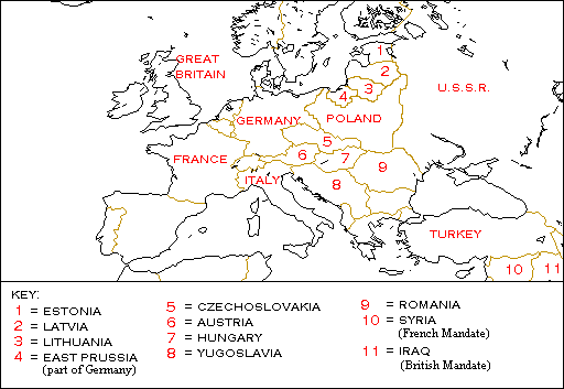 Map of Europe in 1919