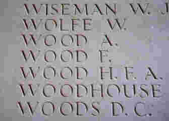 Fred Wood memorial inscription