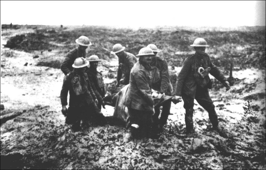stretcher bearers on pilckem ridge