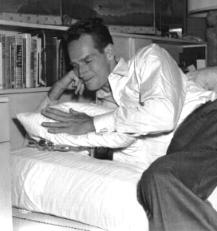 CHUCK IN BED WITH HIS 'OSCAR' 1960