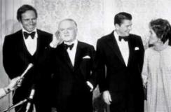 CHUCK, RONALD & NANCY REGAN AT JAMES CAGNEY AWARD-'74