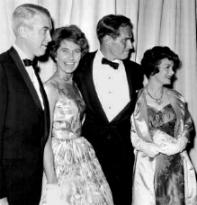 CHUCK, LYDIA WITH JIMMY & GLORIA STEWART AT THE OSCARS-'60