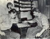 CHUCK PLAYING CHESS ON THE SET KHARTOUM 